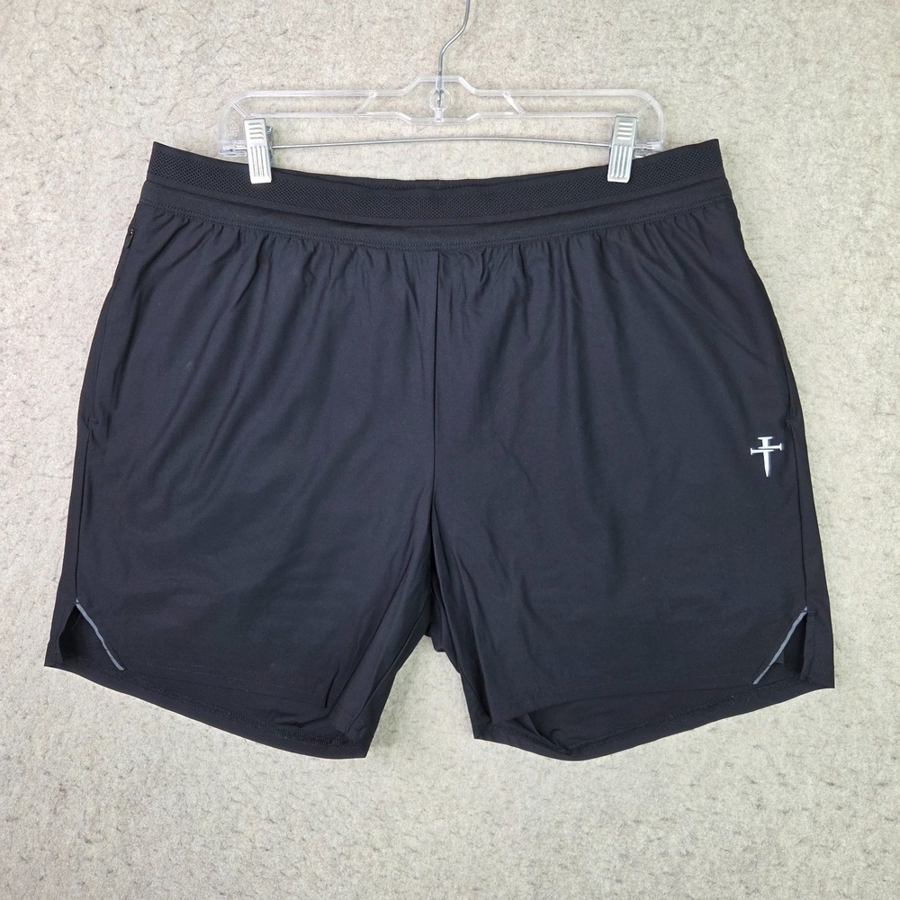 Three Nails Men's XL Vapor-Lite Hybrid Shorts Black 6" Inseam Drawstring Lined